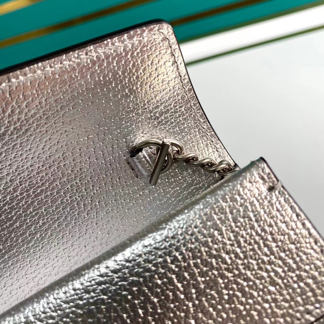 Dionysus Super Mini Aus Silbernem Laméleather Bag - Image 5
