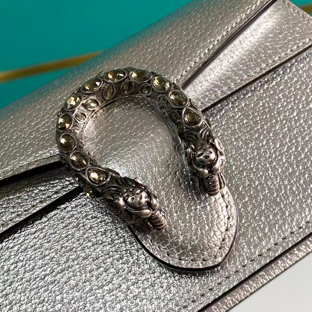 Dionysus Super Mini Aus Silbernem Laméleather Bag - Image 3