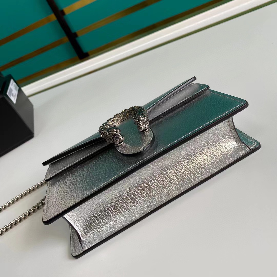 Dionysus Super Mini Aus Silbernem Laméleather Bag - Image 9